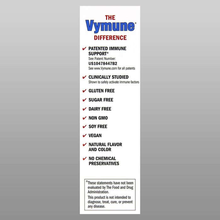The Vymune Difference box label